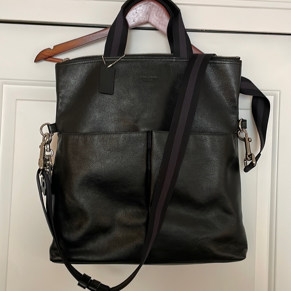 Coach pebbled leather Charles Foldover Tote